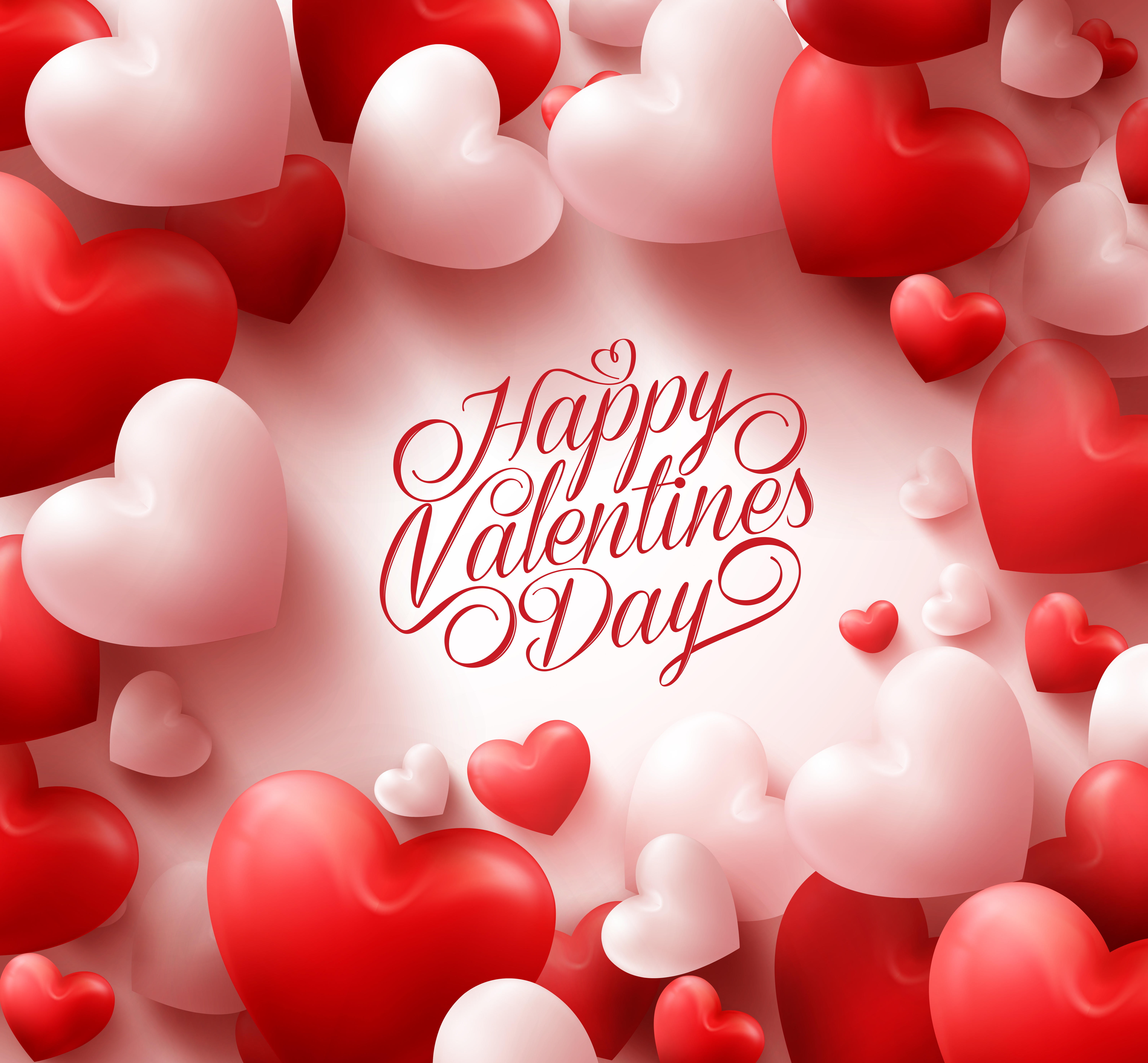 Обои сердечки текст День святого Валентина на рабочий стол